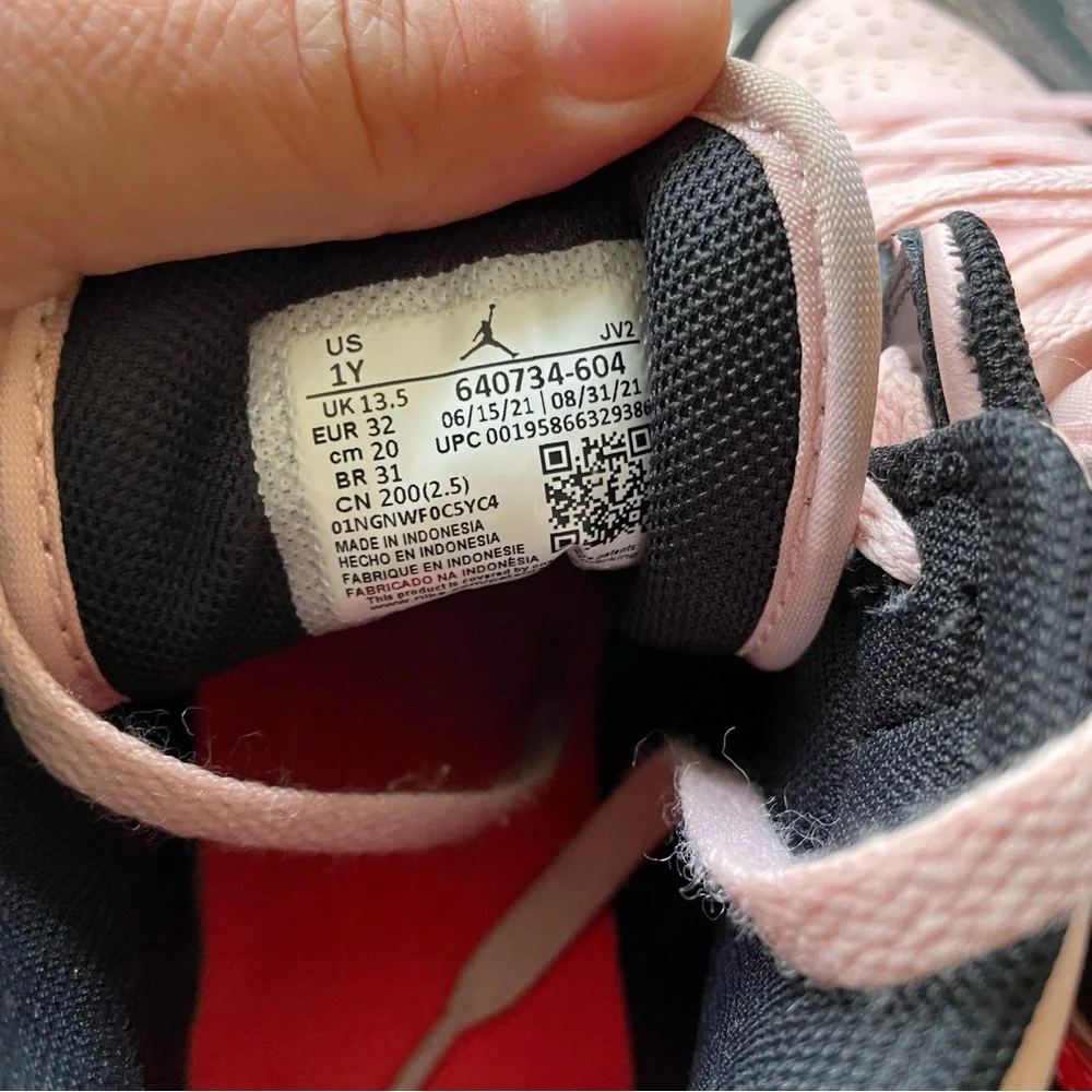 Nike Air Jordan 1 Mid PS Sz 1 Youth Atmosphere Pink Infrared 23 Black 640734-604 - Picture 10 of 12
